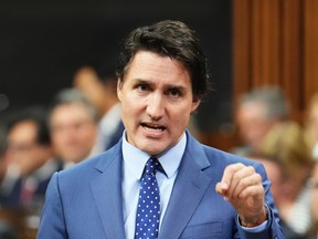 Le premier ministre Justin Trudeau répond à une question lors de la période des questions à la Chambre des communes à Ottawa, le mercredi 27 septembre 2023.