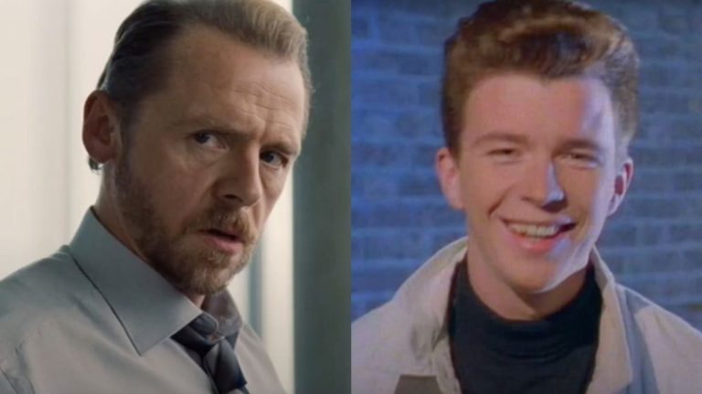 Simon Pegg in Mission: Impossible Rogue Nation/Rick Astley in 