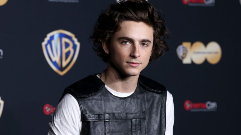 LAS VEGAS, NEVADA - APRIL 25: Timothee Chalamet poses for photos as he promotes the upcoming film "Dune: Part Two" during the Warner Bros. Pictures presentation at The Colosseum at Caesars Palace during CinemaCon, the official convention of the National Association of Theatre Owners, on April 25, 2023, in Las Vegas, Nevada. (Photo by Gabe Ginsberg/Getty Images)