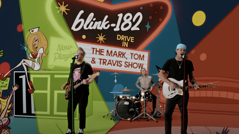 Tom DeLonge de Blink-182 me dit en quoi leur film de concert serait différent du film Eras Tour de Taylor Swift, et des blagues sur Dick sont impliquées
