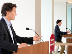 Le premier ministre Justin Trudeau fait une annonce en matière de logement, à Vaughan, en Ontario, le jeudi 5 octobre 2023. Trudeau dit qu'il n'a jamais laissé entendre que les personnes préoccupées par leurs droits en tant que parents étaient haineuses lorsqu'il a publié une déclaration en réponse aux milliers de personnes qui ont récemment a protesté contre « l'idéologie du genre » dans les écoles.