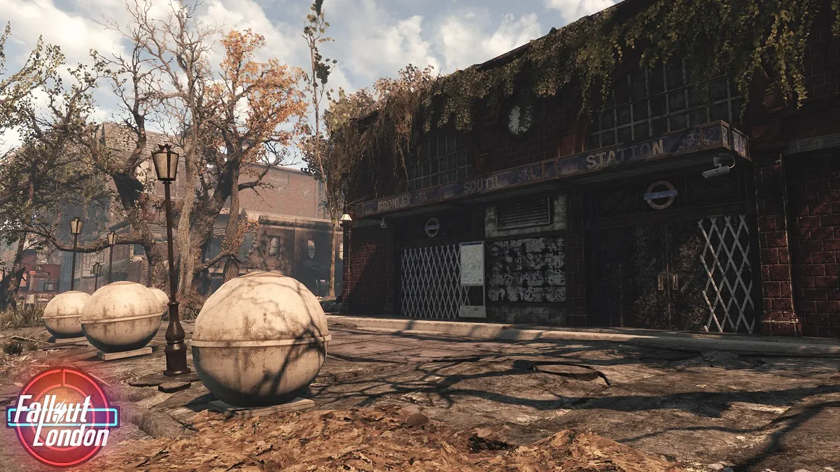 Fallout London: a dilapidated Bromley South Station.