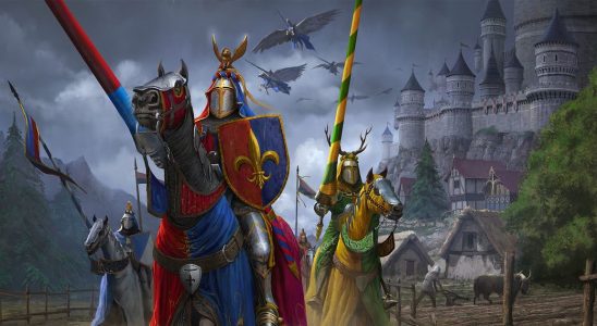 Knights of Bretonnia riding horses and pegasi