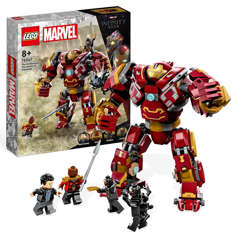 LEGO 76247 Marvel The Hulkbuster : La bataille de Wakanda, jouet à construire avec figurine Hulk Bruce Banner, Avengers : Infinity War pour enfants, garçons et filles