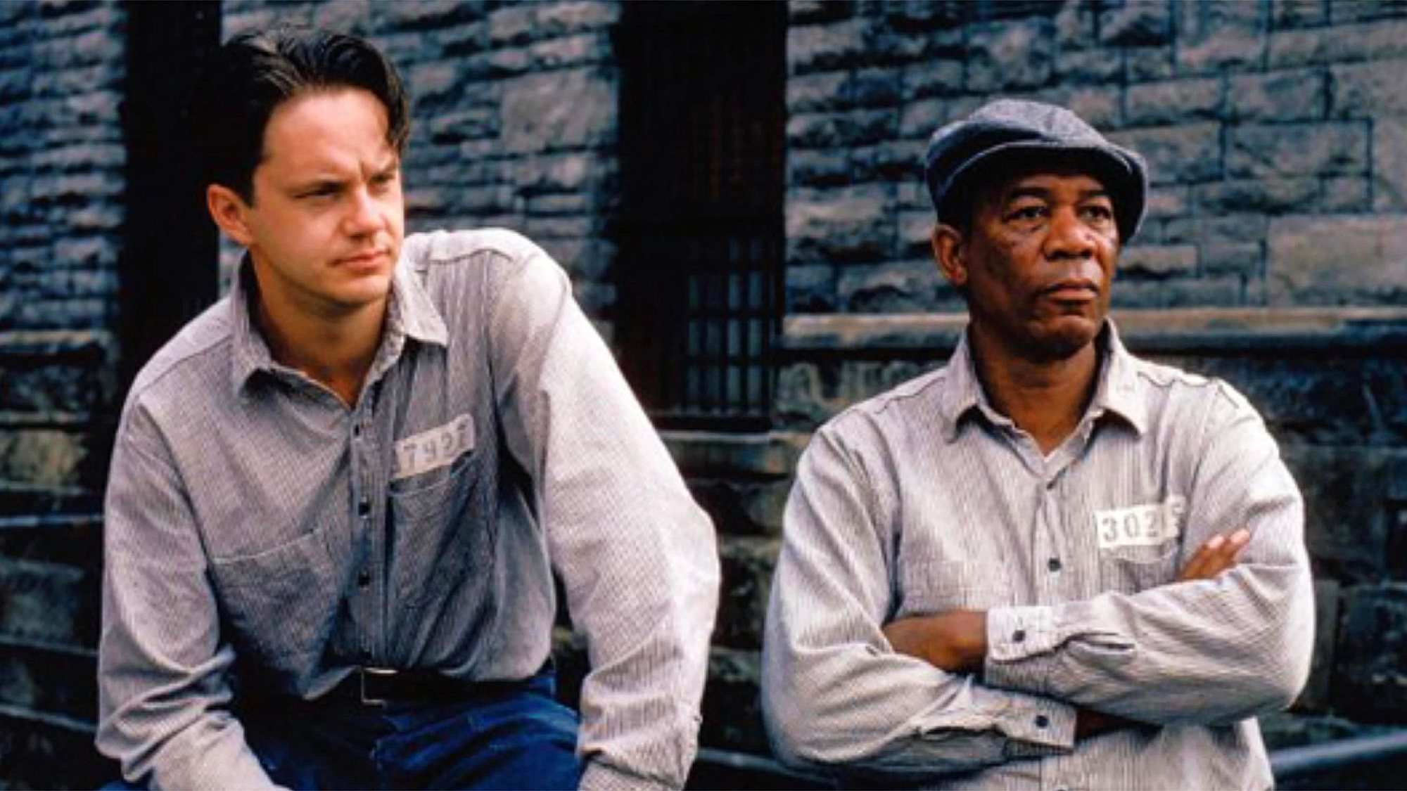 Tim Robbins et Morgan Freeman dans The Shawshank Redemption