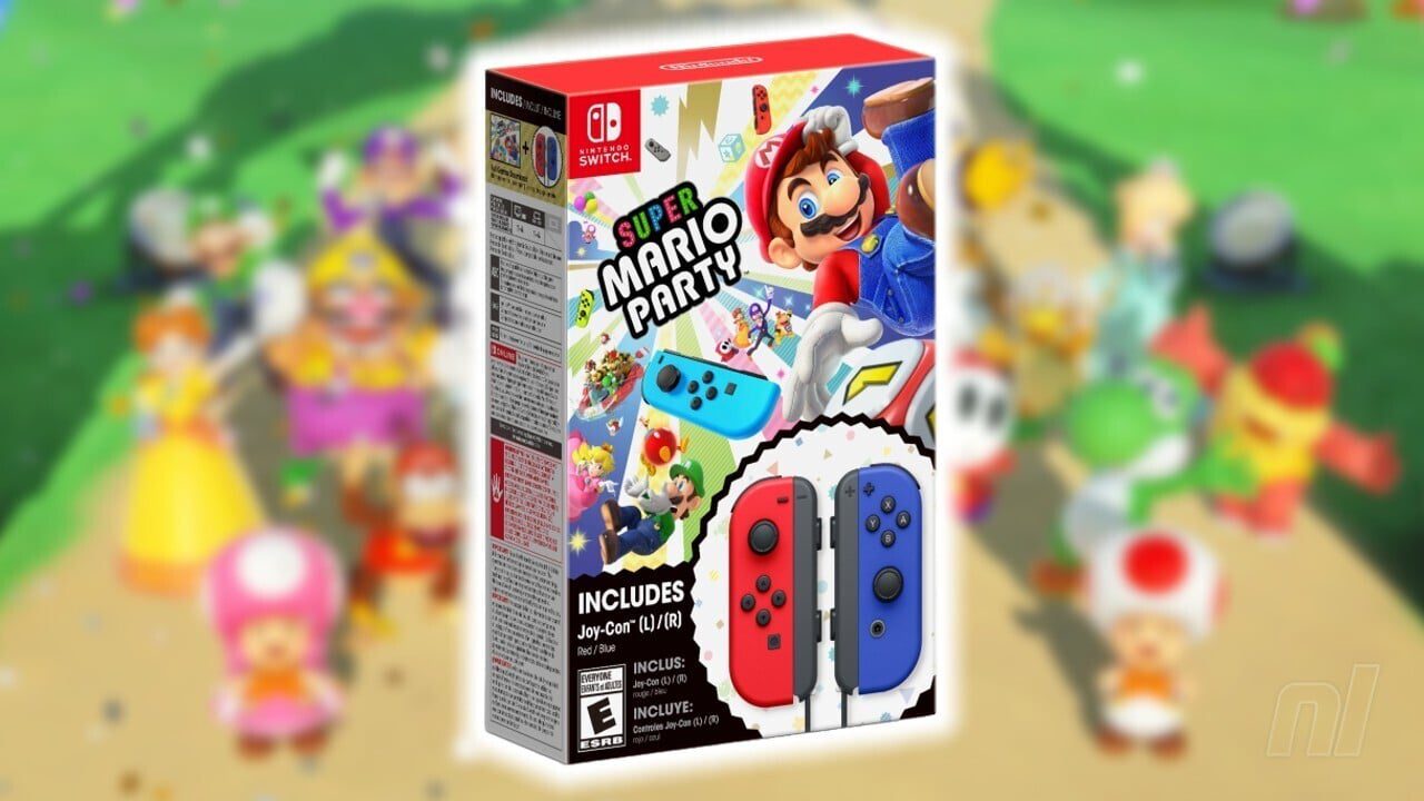 Annonce du pack Super Mario Party + Joy-Con rouge et bleu
