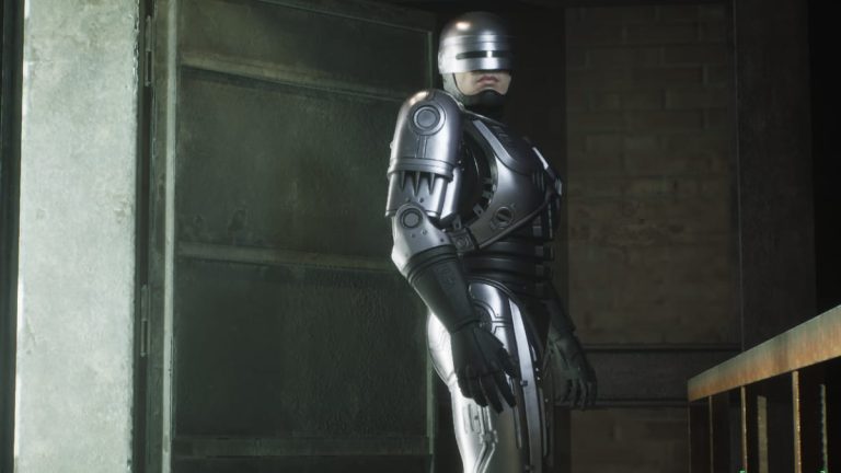 RoboCop poses in Rogue City