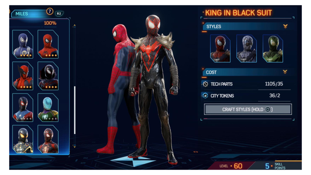 Le costume King in Black pour Miles Morales est l'un des meilleurs costumes de Marvels Spider Man 2.