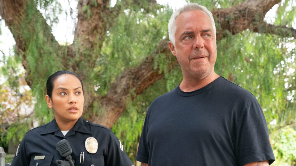 Denise G. Sanchez and Titus Welliver in 