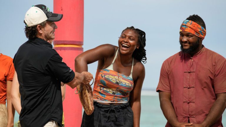 Jeff Probst, Katurah Topps, and Nicholas 