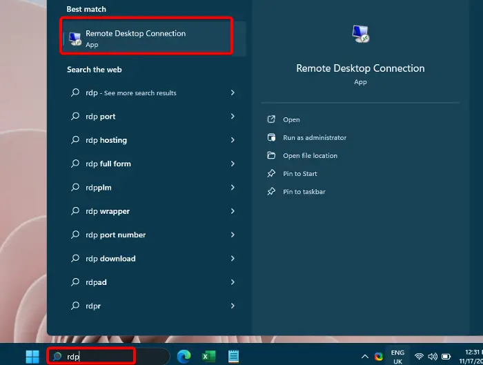 Activer la connexion Bureau à distance Windows 11