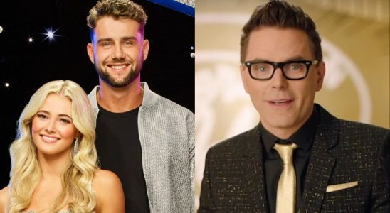 Harry and Rylee and Bobby Bones split image