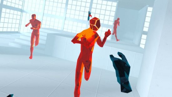 Une capture d'écran de SuperhotVR dans Meta Quest 3