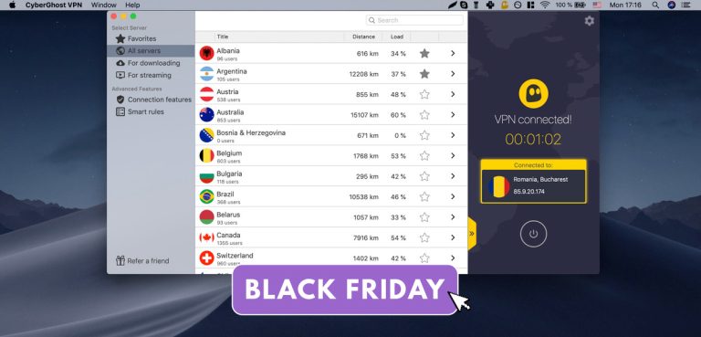 L’offre CyberGhost Black Friday comprend quatre mois supplémentaires avec des forfaits de deux ans