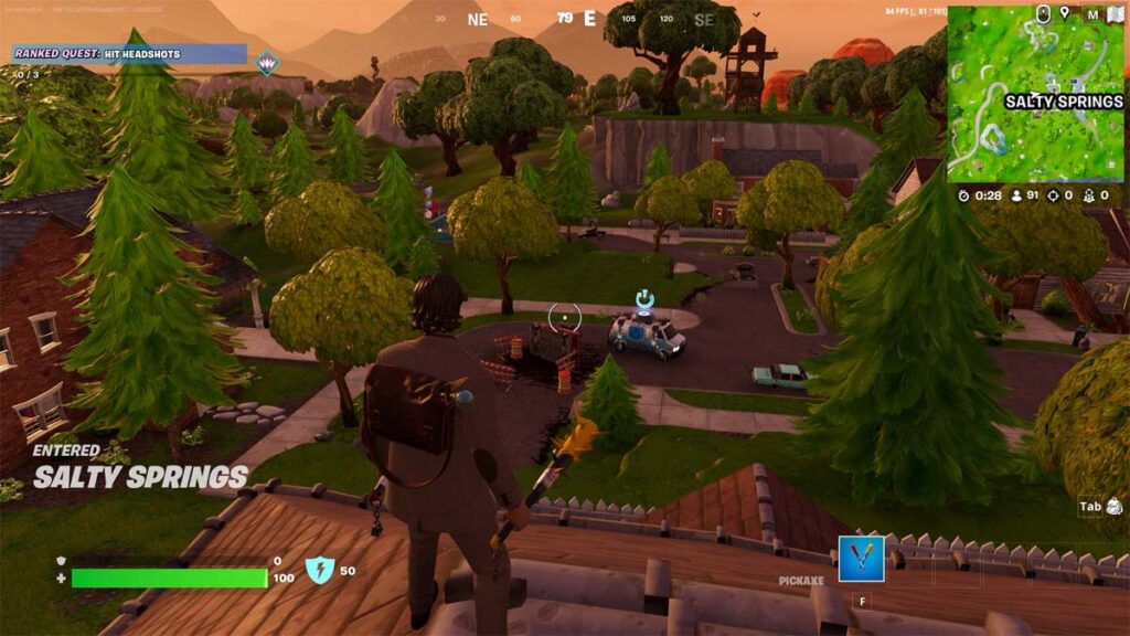 Une image de l’emplacement de Salty Springs à Fortnite.