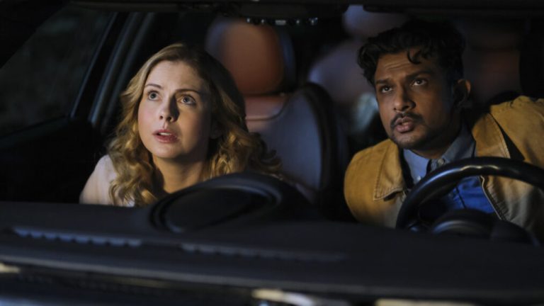 Rose McIver and Utkarsh Ambudkar in 