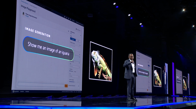 AWS Titan Image Generator dévoilé sur scène lors d'AWS Reinvent 2023