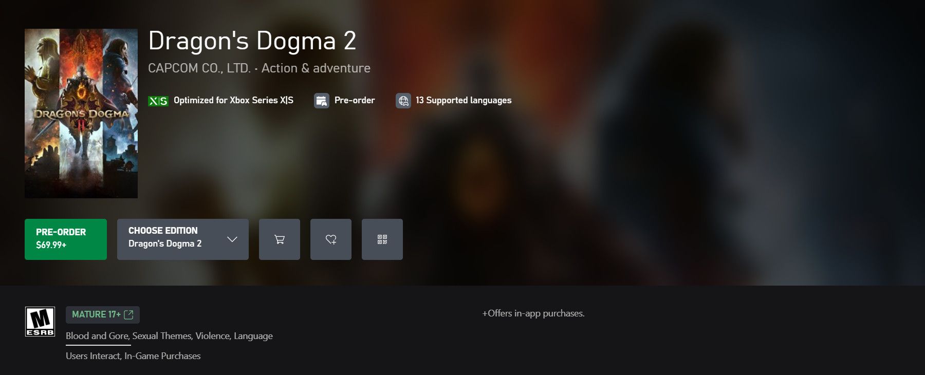 Prix ​​​​du Dragon's Dogma 2