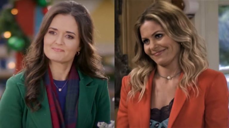 Danica McKellar in Christmas at the Drive-In and Candace Cameron Bure on Fuller House.