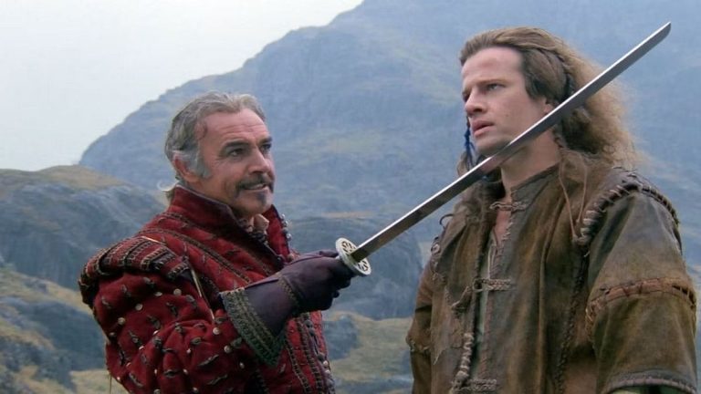 Christopher Lambert and Sean Connery in Highlander