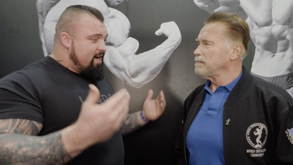 Eddie Hall with Arnold Schwarzenegger