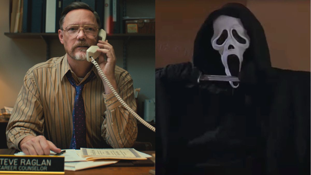 Matthew Lillard taking a phone call in Five Night