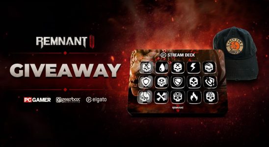 A giveaway showing a head and stream deck