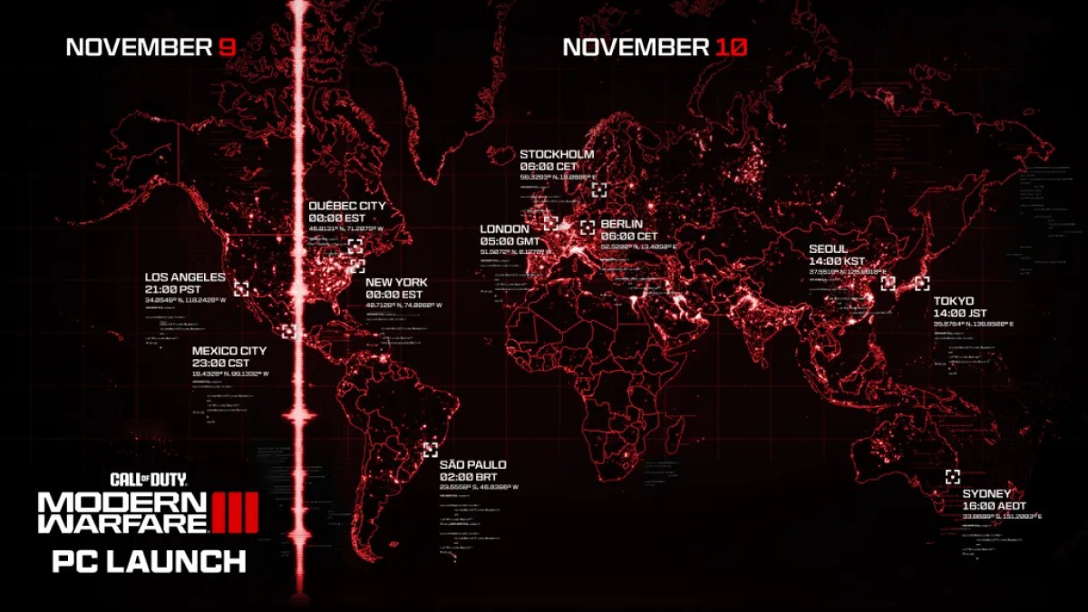 Une carte du monde dans le cadre de l'article Comment obtenir un accès anticipé à Call of Duty : Modern Warfare 3 (CoD : MW3).