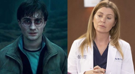 Daniel Radcliff as Harry Potter in Deathly Hallows and Ellen Pompeo on Grey