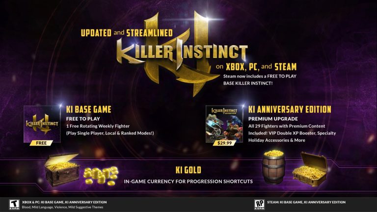 Killer Instinct Anniversary Edition annoncé avec le jeu de base gratuit