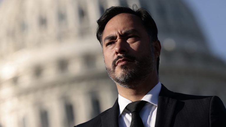 WASHINGTON, DC - NOVEMBER 18: Rep. Joaquin Castro (D-TX) speaks at a press conference on immigration on Capitol Hill on November 18, 2021 in Washington, DC. Rep. Escobar talked about the immigrant protections included within the Build Back Better Act. (Photo by Anna Moneymaker/Getty Images)