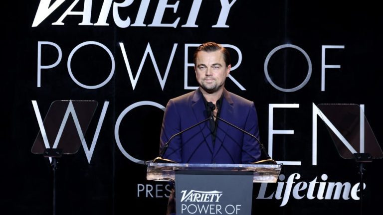 LOS ANGELES, CALIFORNIA - NOVEMBER 16: Leonardo DiCaprio speaks onstage Variety Power of Women Los Angeles presented by Lifetime at Mother Wolf on November 16, 2023 in Los Angeles, California. (Photo by Amy Sussman/Variety via Getty Images)