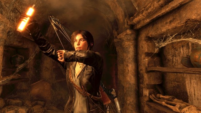 Lara Croft in Rise of the Tomb Raider.