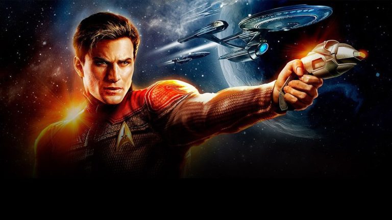 Star Trek Online header art - Federation guy holding a phaser