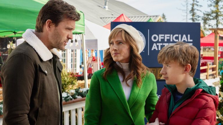 Lucas Bryant, Nikki DeLoach, and Aias Dalman in Hallmark