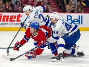 Quatre buts de trop en première période pour que les Canadiens puissent surmonter la défaite contre le Lightning