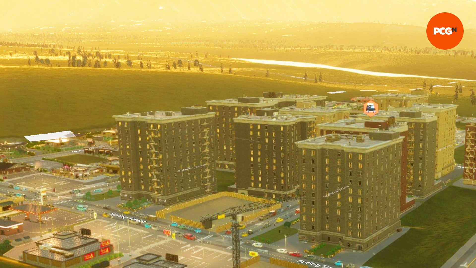 Revue de Cities Skylines 2 : Un coucher de soleil sur une petite ville dans le jeu de construction de ville Cities Skylines 2