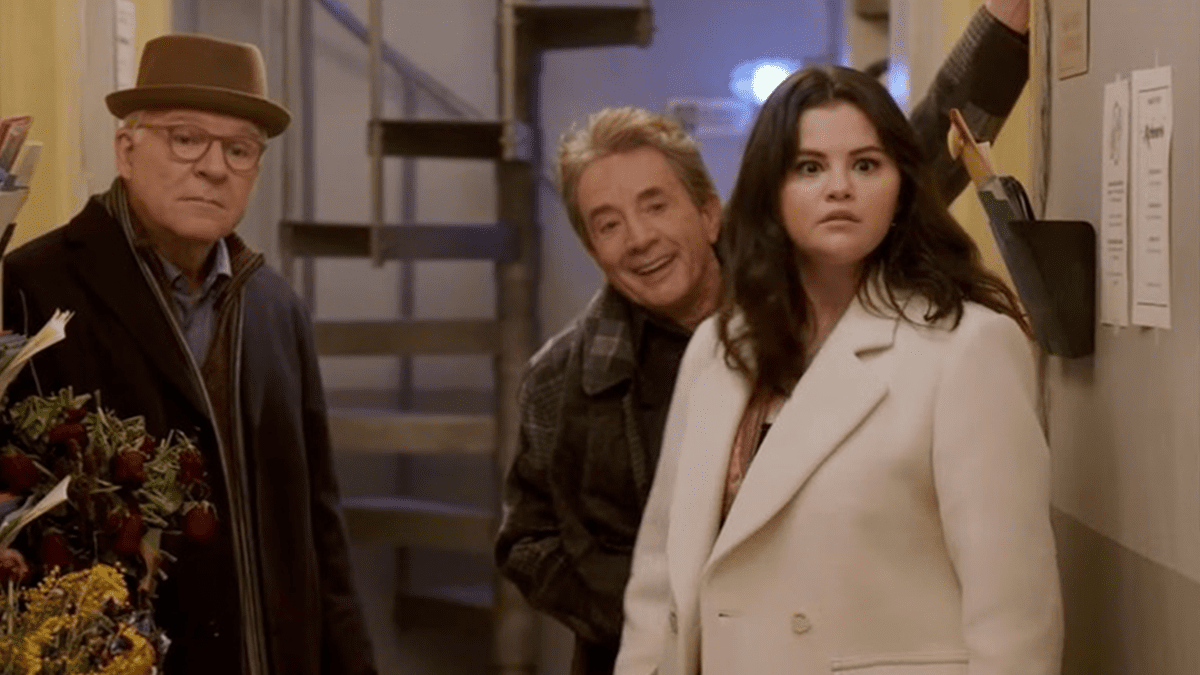 Steve Martin, Martin Short, and Selena Gomez in Only Murders in the Building