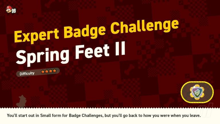 Super Mario Bros. Wonder : Deep Magma Bog - Défi de badge d'expert - Spring Feet II
