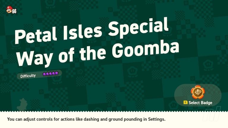 Super Mario Bros. Wonder: Special World - Petal Isles Voie spéciale des Goombas
