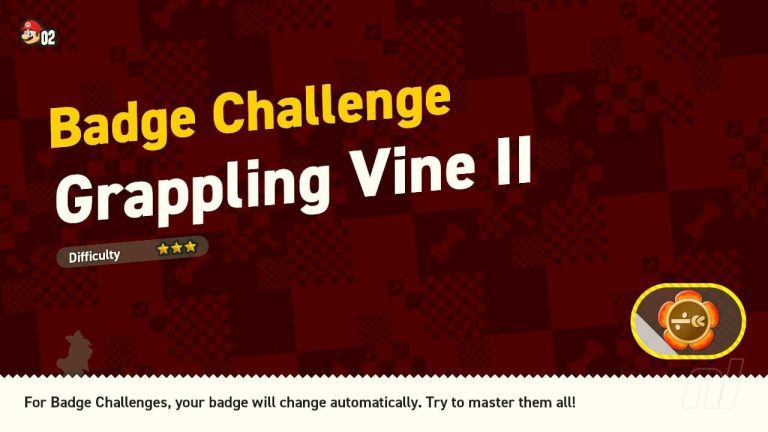 Super Mario Bros. Wonder: World 6 - Défi Badge - Grappling Vine II
