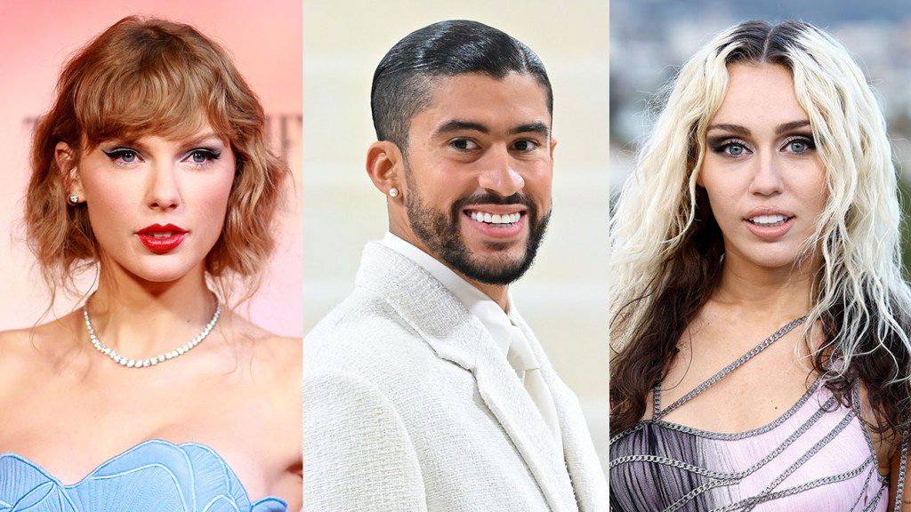 Taylor Swift, Bad Bunny et Miley Cyrus en tête des listes les plus écoutées sur Spotify
