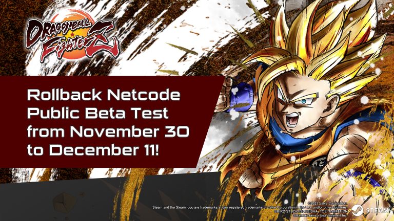 Test bêta public de restauration du netcode de Dragon Ball FighterZ pour PC prévu du 30 novembre au 1er décembre    
