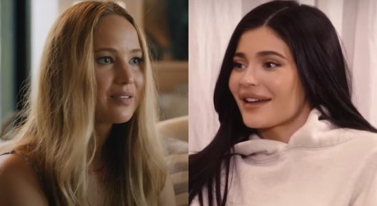 Jennifer Lawrence in No Hard Feelings and Kylie Jenner on The Kardashians.