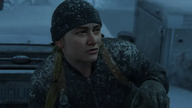 Abby dans la neige dans The Last of Us Part 2.