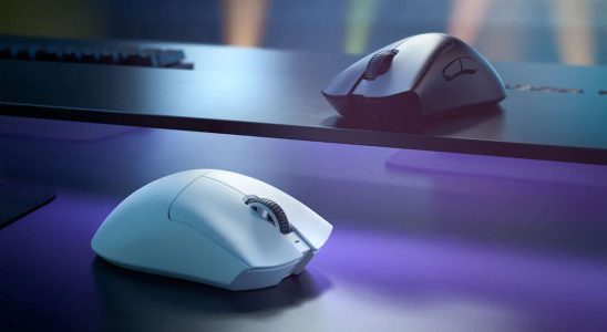 An image of two Razer gaming mice on a desk