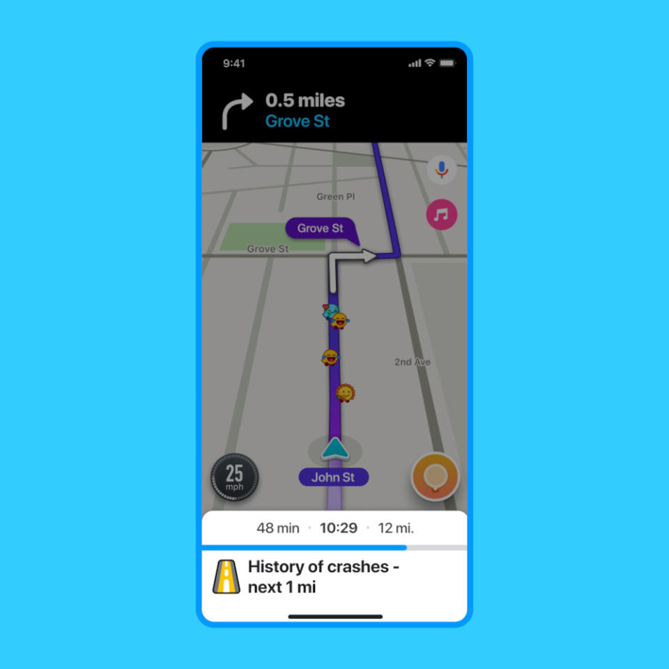 Un rendu informatique d'une application de navigation. 