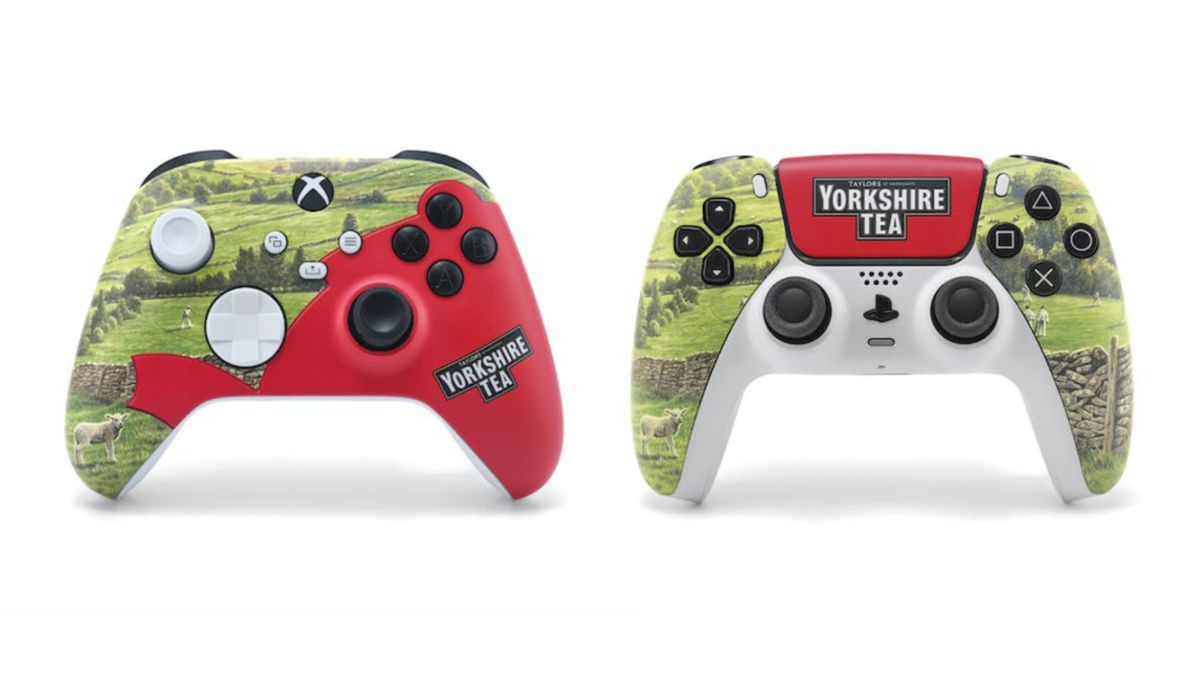 Yorkshire Tea PlayStation 5 and Xbox controllers