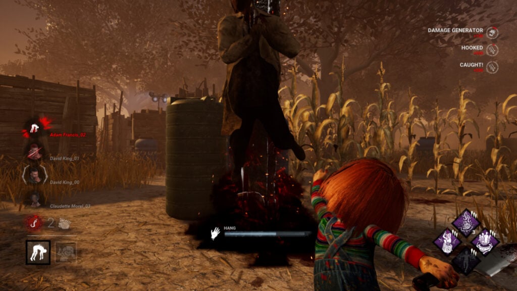 Chucky accroche un survivant dans Dead by Daylight