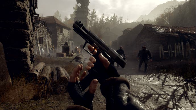Léon recharge un pistolet dans le village du mode Resident Evil 4 VR
